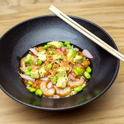 Salade repas crevettes teriyaki