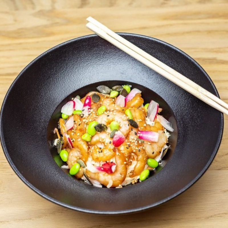 Salade crudités crevettes teriyaki entrée